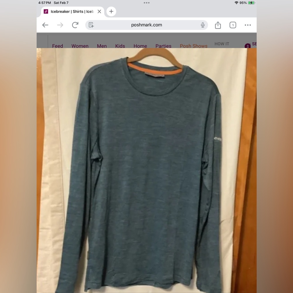 Icebreaker cool lite Layering piece merino wool blend long sleeve long tee SZ S
